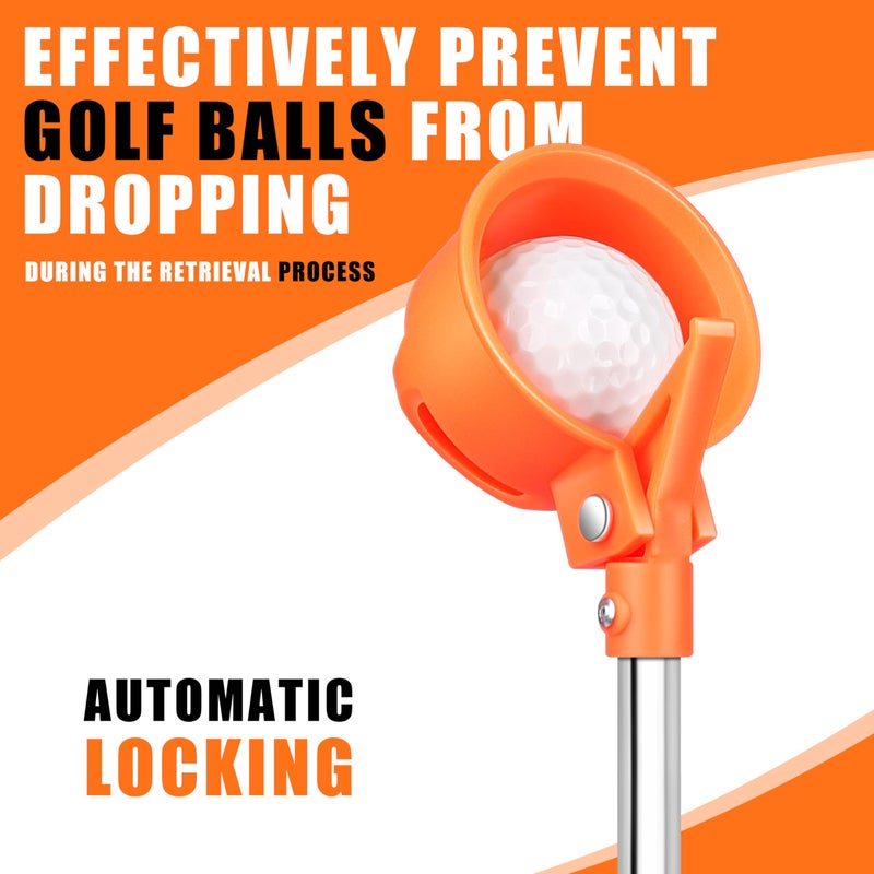 BIRDIEBLAST Golf Ball Retriever, 9Ft/12Ft/17Ft/20Ft Professional Stainless Steel Golf Ball Retriever, Telescopic Golf Ball Retriever for Water - Image 2