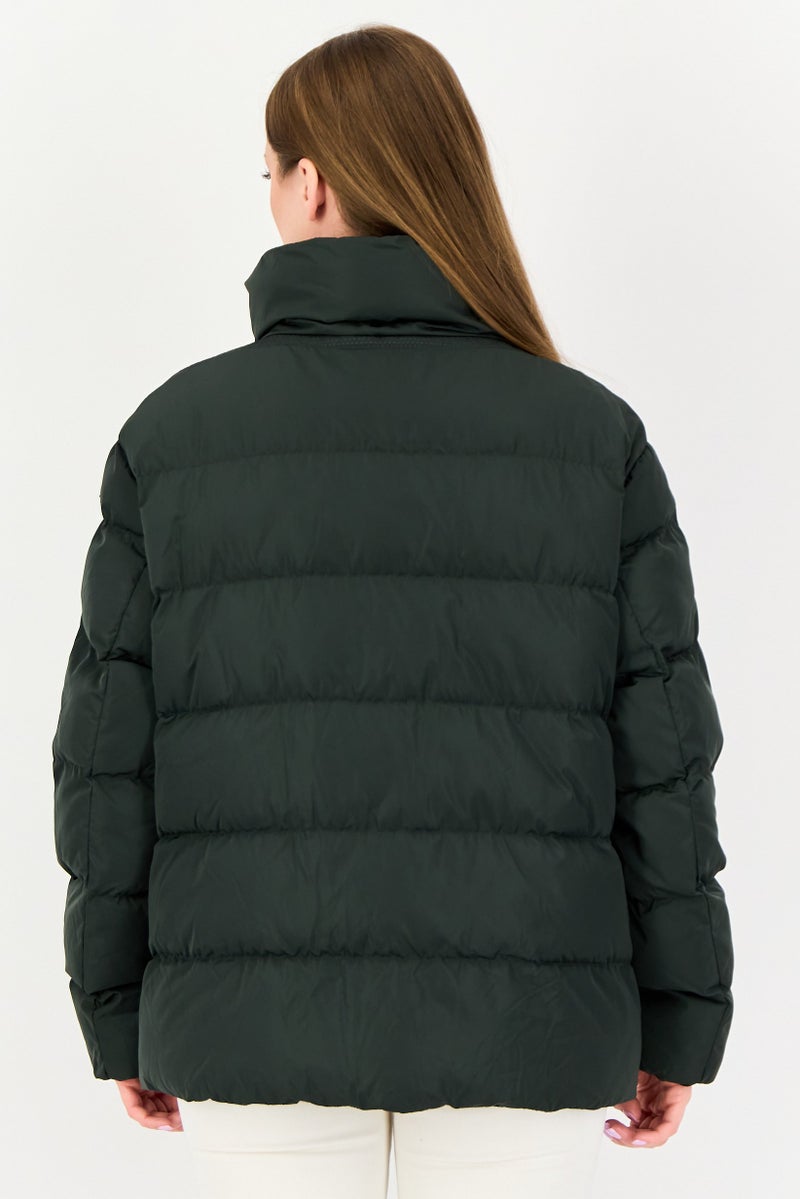 GEOX Women Quilted Puffer Jacket, Green - Image 3
