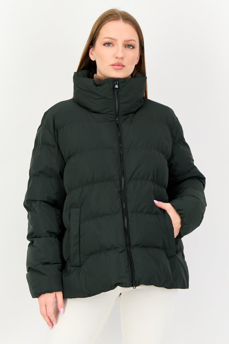 GEOX Women Quilted Puffer Jacket, Green - Image 1
