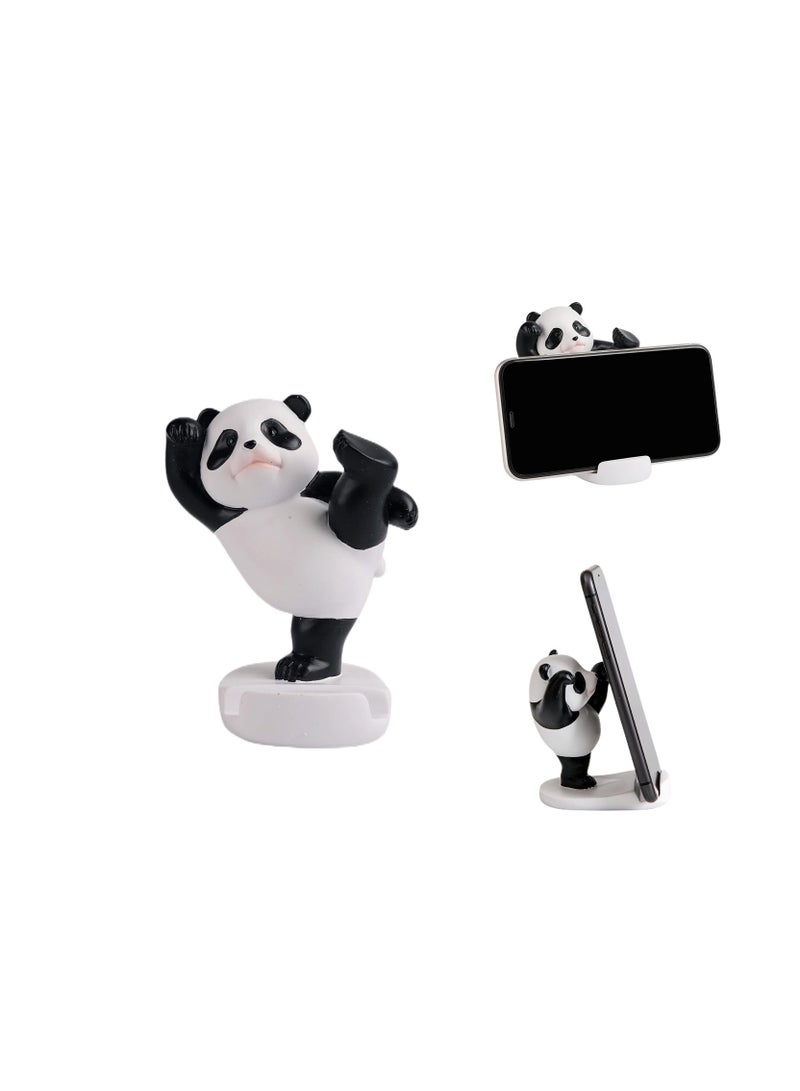 Excefore Panda Smartphone Stand, Cell Phone Stand for Desk, Animal Desk Accessories, Adjustable Phone Stand, Suitable for Phone Supporter for iPhone, Ipad (Black)  - Image 1