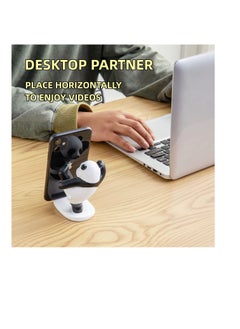 Excefore Panda Smartphone Stand, Cell Phone Stand for Desk, Animal Desk Accessories, Adjustable Phone Stand, Suitable for Phone Supporter for iPhone, Ipad (Black)  - Image 3