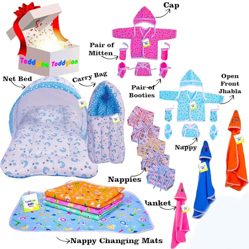 Toddylon New Born Baby Essentials Kit 24 Combo Set (0–6 Months) | Newborn Baby Hospital Bag Kit | Infant Combo Set for New Born | Newborns Baby Dress & Clothing Set | Infants Essentials Kit - Image 2