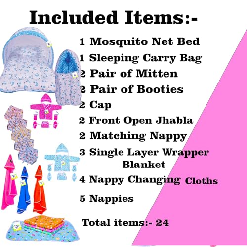 Toddylon New Born Baby Essentials Kit 24 Combo Set (0–6 Months) | Newborn Baby Hospital Bag Kit | Infant Combo Set for New Born | Newborns Baby Dress & Clothing Set | Infants Essentials Kit - Image 3