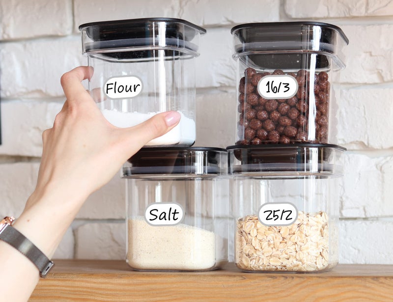 CHUBBIEE Removable Waterproof Food Labels, Write-on Kitchen Labels for POP Food Storage Containers, Jars and Home Organization, Pantry & Spice Sticker, Pack of 64 - Image 4