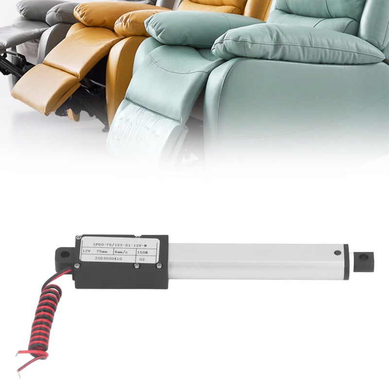 150N Electric Micro Linear Actuator Multi Protection Electric Mini Motion Actuator 75mm Stroke 12V No Bracket - Image 5