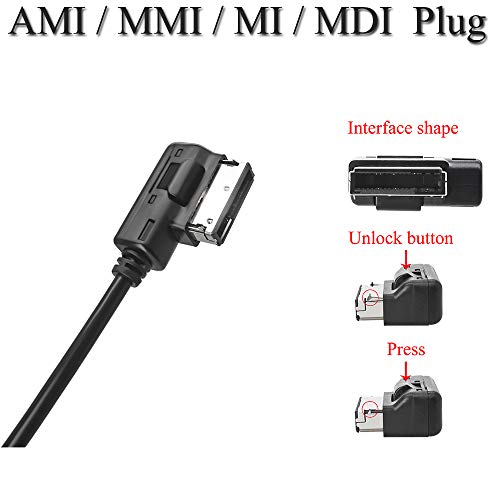 Yoper Bluetooth 5.0 Adapter Compatible with Audi A3 A4 A5 A6 A7 S3 S4 Q3 Q5 Q7 Volkswagen VW 2G 3G 3G+ AMI MMI Port Cable Music Play Connector Works with Apple iPhone iPod Android - Image 3