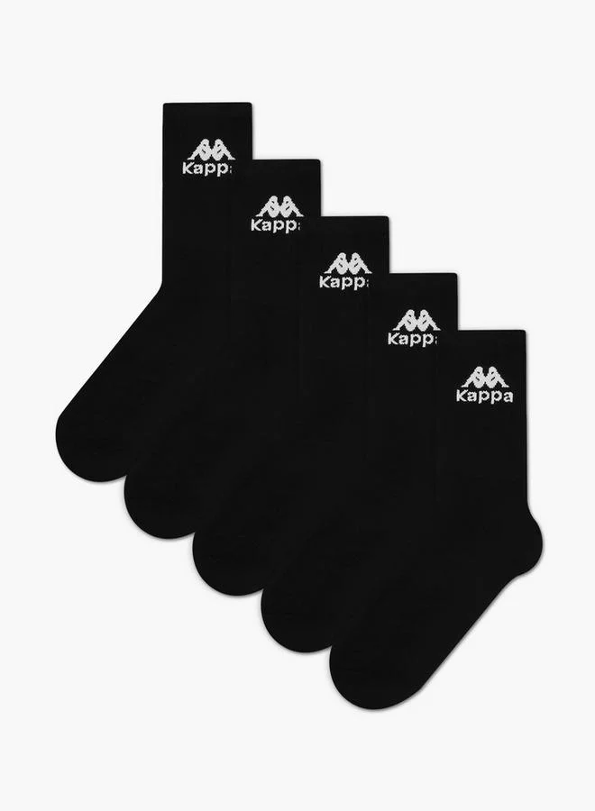 Men's Socks with Logo Print - Set of 5