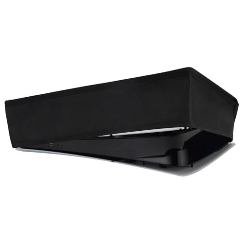 playvital Horizontal Dust Cover for ps5 Slim Digital EditionThe New Smaller Design Nylon Dust Proof Protector Waterproof Cover Sleeve for ps5 Slim Console Black - Image 1