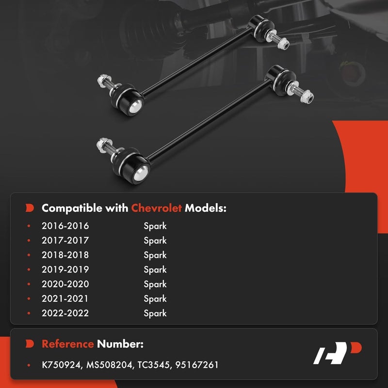 A-Premium 2 x Front Sway Bar Links Stabilizer Bar Links, Compatible with Chevrolet Spark 2016 2017 2018 2019 2020 2021 2022 - Image 2