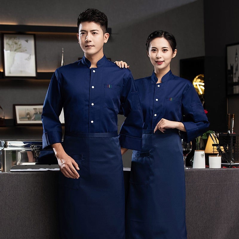 Fleece-Lined Thickened Warm Chef Work Clothes Long Sleeve Men'S And Women'S Catering El Restaurant Kitchen Clothes Baking Chef Clothes - Image 1
