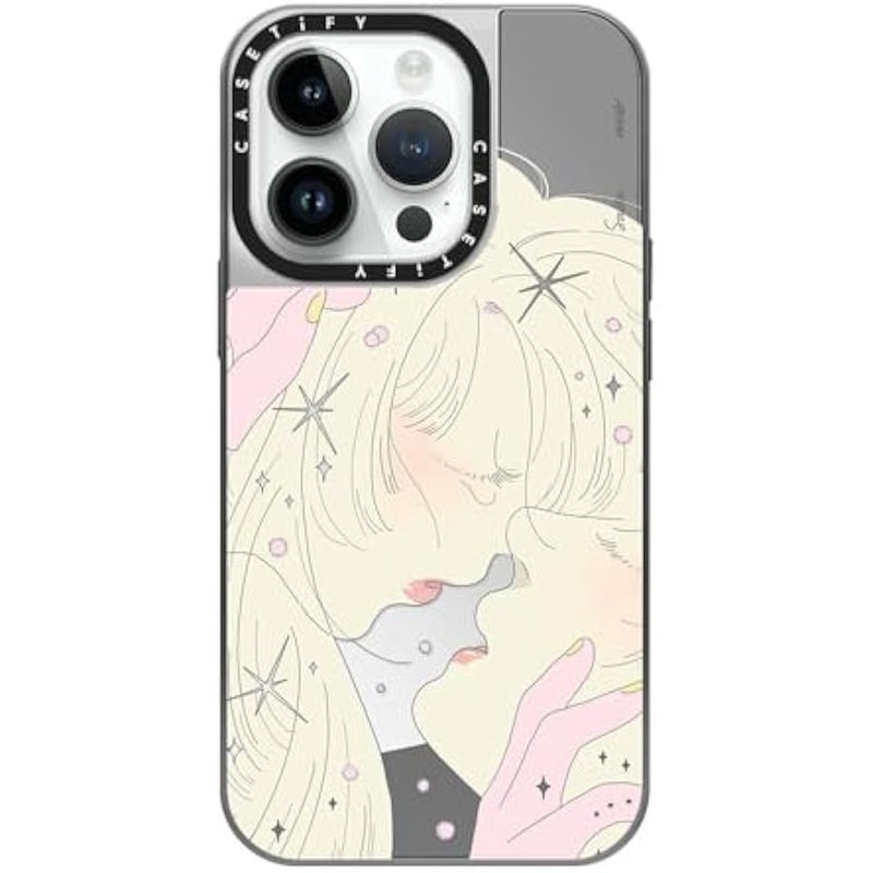 Casetify Mirror Case for iPhone 14 Pro Compatible with Magsafe - Very Close by SAITEMISS - Silver on Silver - Image 1