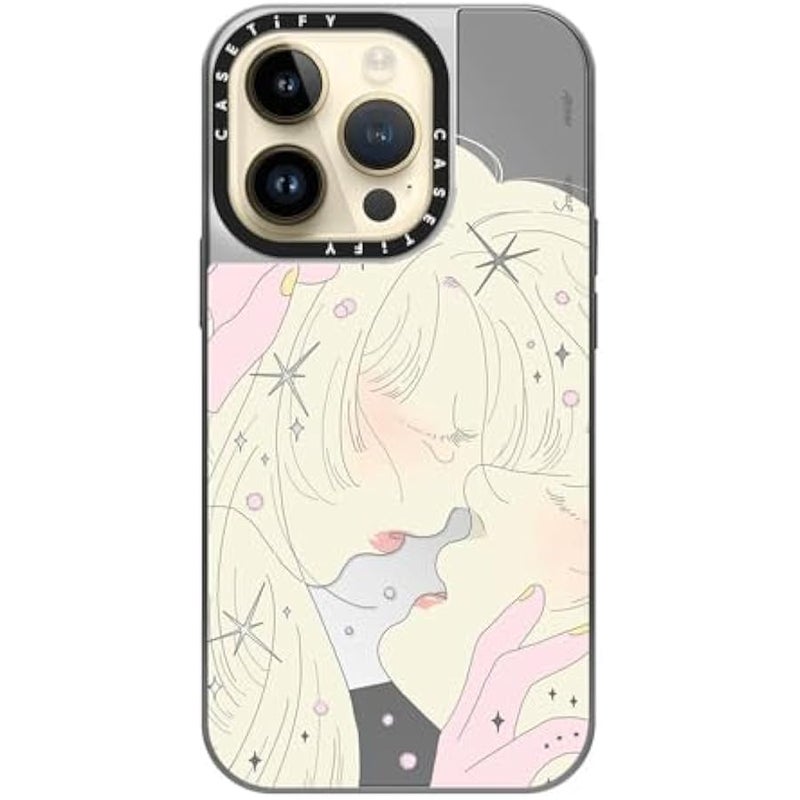 Casetify Mirror Case for iPhone 14 Pro Compatible with Magsafe - Very Close by SAITEMISS - Silver on Silver - Image 4