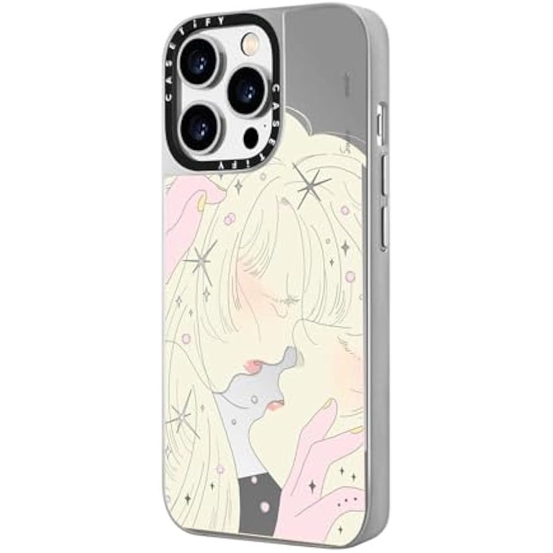 Casetify Mirror Case for iPhone 14 Pro Compatible with Magsafe - Very Close by SAITEMISS - Silver on Silver - Image 5