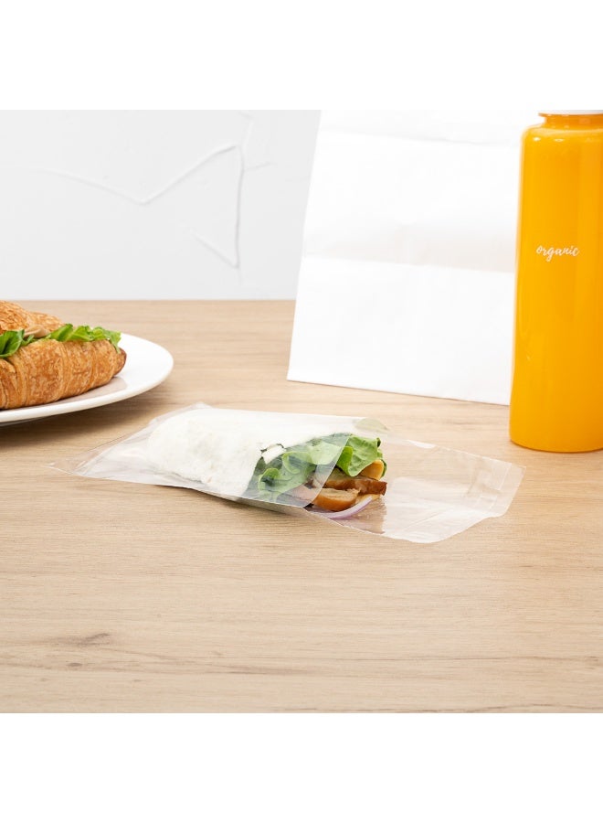 Restaurantware أكياس معالجة 7 × 5 بوصة، 100 كيس بسكويت قابل للاستخدام في الميكروويف - تصميم الشفة والشريط، مقاومة للحرارة، أكياس مخبوزات بلاستيكية شفافة قابلة لإعادة الإغلاق، مقاومة للدهون، للحلويات، المكسرات، وهدايا الحفلات - Image 3