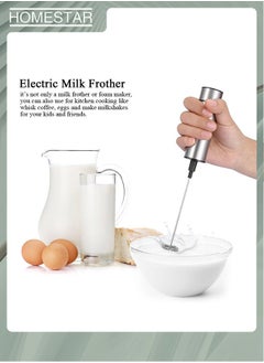 HOMESTAR Milk Frother Handheld, Electric Foam Maker with Stainless Steel Whisk, Rechargeable Frother Drink Mixer with USB Cable for Coffee, Lattes, Cappuccino, Frappe, Matcha, Hot Chocolate.  - Image 4