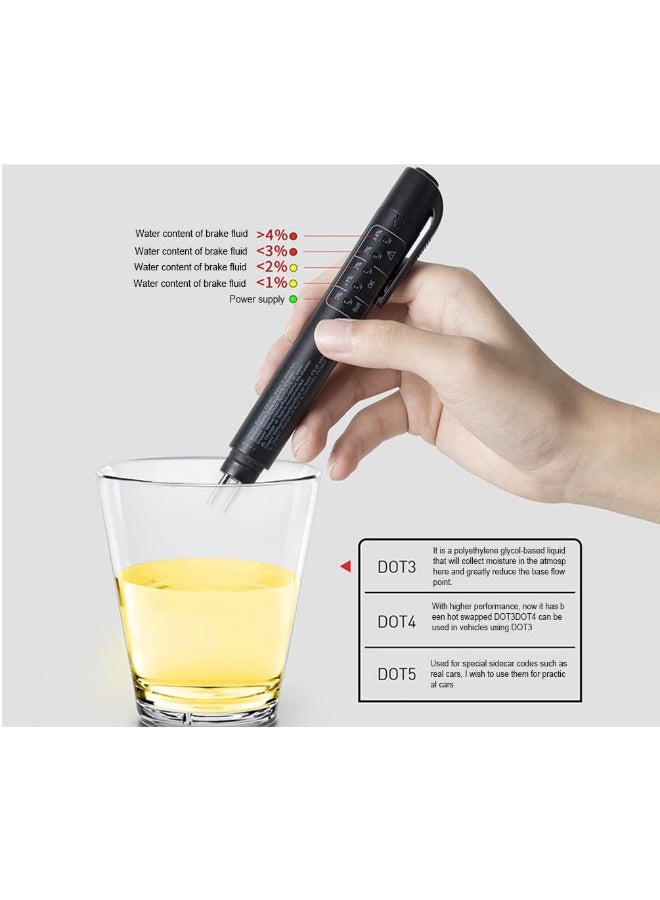 RAHAYM ND Brake Fluid Testers, Auto Brake Fluid Liquid Testing Pen for DOT3 DOT4 Vehicle, Automotive Brake Fluid Moisture Tester Testing Tools with 5 LED Indicators - Image 3