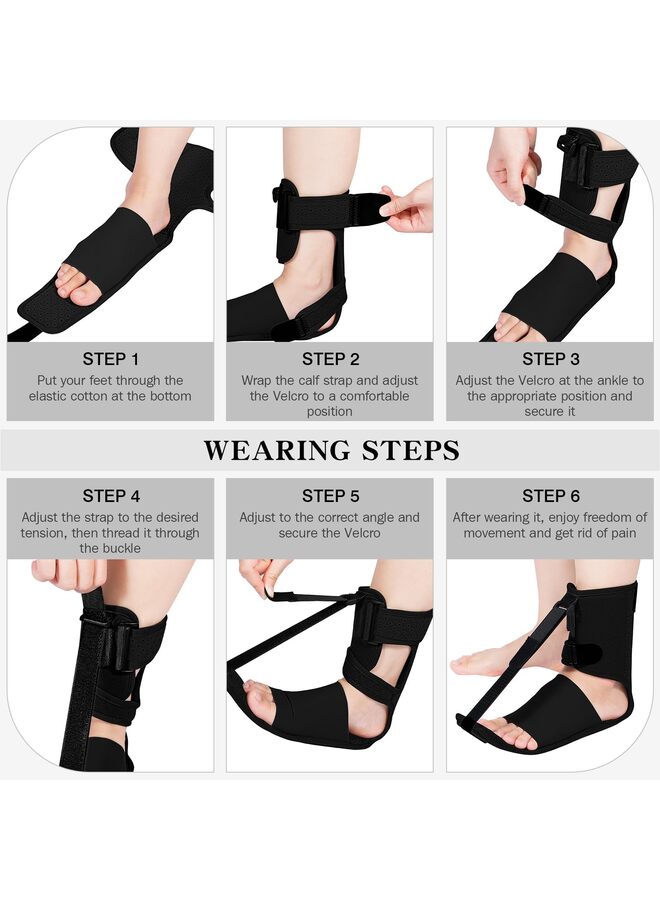 Upgraded Plantar Fasciitis Night Splint, Adjustable Straps Plantar Fasciitis Relief, Supportive Foot Braces with Arch Cushion for Achilles Tendonitis Foot Drop Heel Spur Pain Relief - Image 5