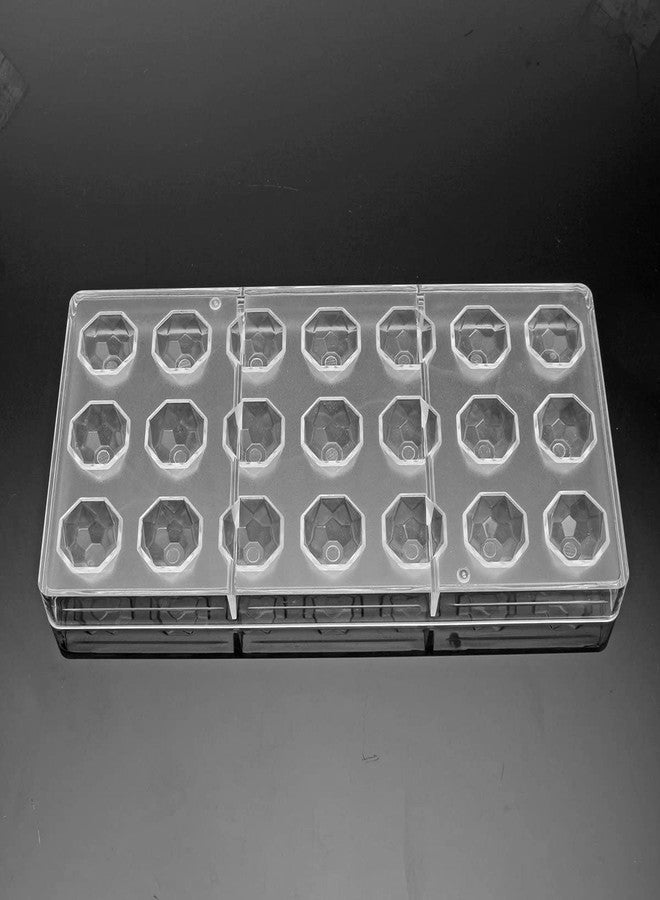 HAPYLY 21 Grid Chocolate Candy Mold PC Polycarbonate Chocolate Making Mould (Diamond) - Image 1