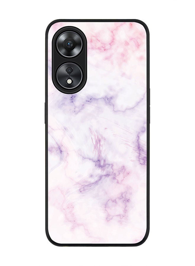 Stylizedd Rugged Black edge case for Oppo A78 5G / Oppo A58 5G Slim fit Soft Case Flexible Rubber Edges Anti Drop TPU Gel Thin Cover -  Marble Print Cotton Candy - Image 1