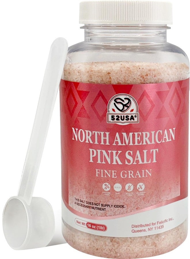 52USA North American Pink Salt, Fine Grain, 1 lb, Rich in Trace Minerals, Kosher Salt, Gluten Free, All Natural Sea Salt, Perfect for Cooking & Seasoning - Image 1