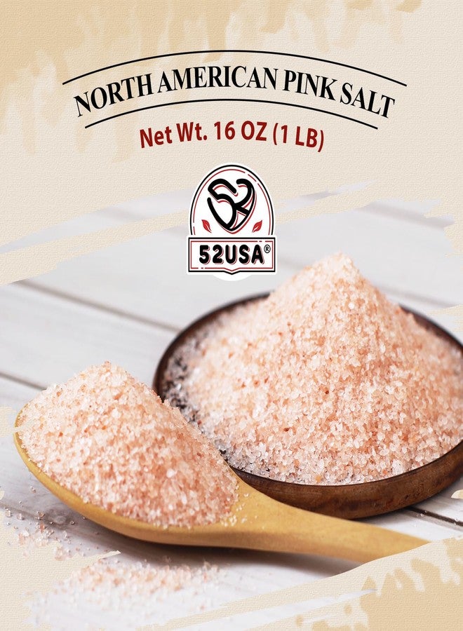 52USA North American Pink Salt, Fine Grain, 1 lb, Rich in Trace Minerals, Kosher Salt, Gluten Free, All Natural Sea Salt, Perfect for Cooking & Seasoning - Image 2