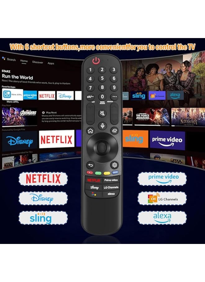 HuHa - KJDiSRPin MR22GN for 2022/LG-Magic-Remote with Pointer and Voice Function Replacement for LG OLED Z2, G2, C2, B2, A2 Series QNED99, 90, 85, 80 Series NANO80, 75 Series UQ90, UQ80, UQ75, UQ80 Series - Image 1