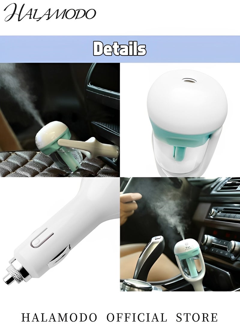 هالامودو مرطب السيارة موزع الزيوت العطرية للسيارة معطر هواء محمول للسيارة جهاز تنقية هواء شخصي للسيارة مرطب ضباب بارد صغير مع شحن 12 فولت منفذ - Image 3