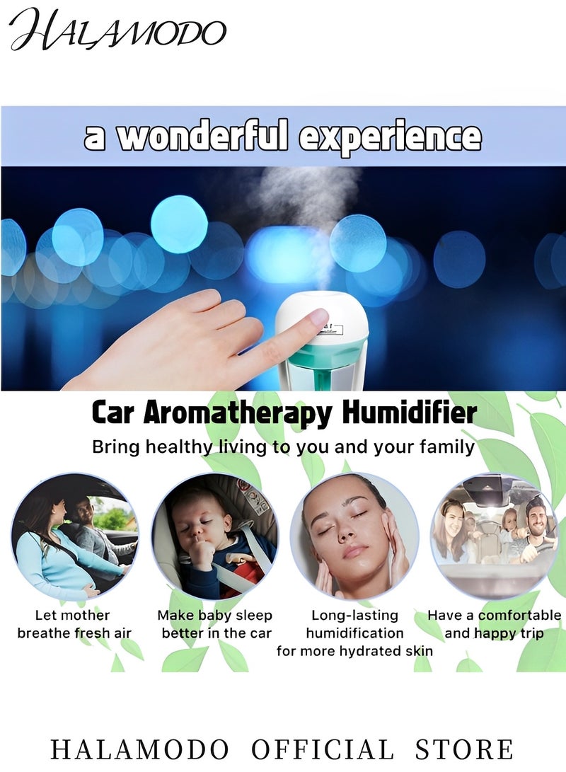 هالامودو مرطب السيارة موزع الزيوت العطرية للسيارة معطر هواء محمول للسيارة جهاز تنقية هواء شخصي للسيارة مرطب ضباب بارد صغير مع شحن 12 فولت منفذ - Image 5