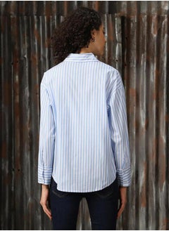HIGH STAR Striped Spread Collar Buttoned Shirts by Styli  - Image 3