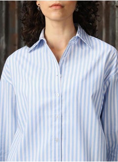 HIGH STAR Striped Spread Collar Buttoned Shirts by Styli  - Image 4
