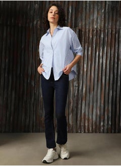 HIGH STAR Striped Spread Collar Buttoned Shirts by Styli  - Image 5