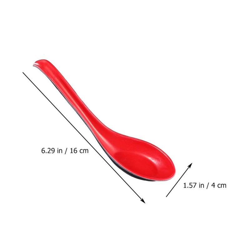 12 Colored Long Handle Soup Spoons For Eating Serving Rice Porridge Kitchen Dining - Image 3