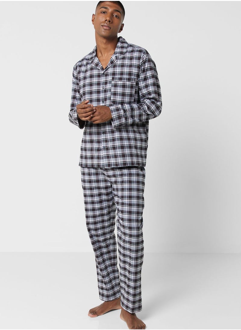 Robert Wood - Check Pyjama Set - Image 1