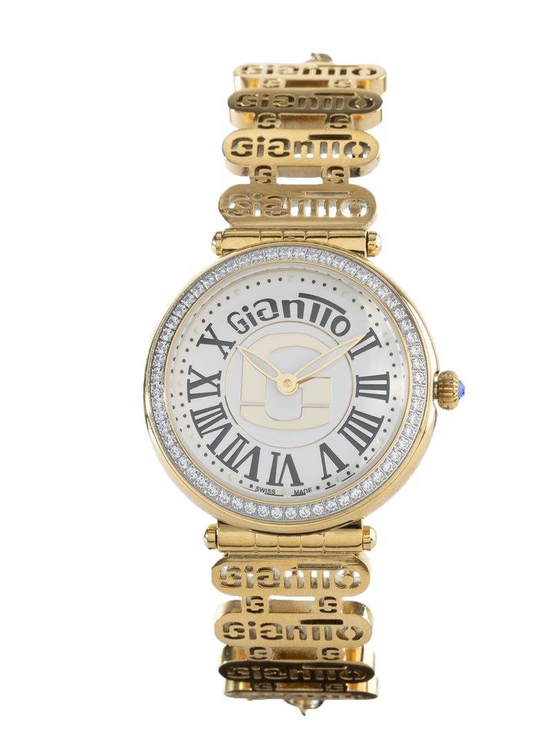 GIANTTO Women's Watch, Elegant Design With Roman Numbers, Stainless Steel ,Waterproof, Attractive Design, Gold- 117944SLG  - Image 1