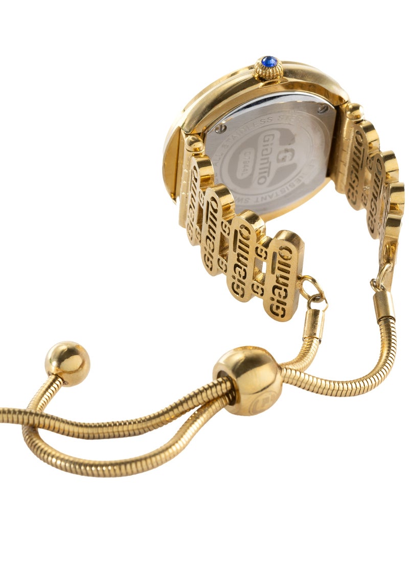 GIANTTO Women's Watch, Elegant Design With Roman Numbers, Stainless Steel ,Waterproof, Attractive Design, Gold- 117944SLG  - Image 3