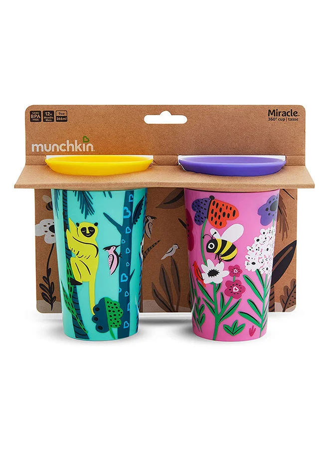 مونشكين Miracle 360 Wildlove Sippy Cup 9 Oz / 266 Ml 2 Pack Bee/lemur