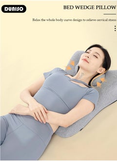 DUNISO Bed Wedge Pillow for Sleeping, Triangle Pillow Wedge for Back Support, Leg Elevation Pillow Relieves Leg Pain, Ergonomic Memory Foam Bed Pillow with Face Down Massage Prone Pillow Function for Reading  - Image 5