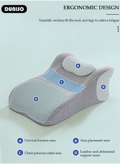 DUNISO Bed Wedge Pillow for Sleeping, Triangle Pillow Wedge for Back Support, Leg Elevation Pillow Relieves Leg Pain, Ergonomic Memory Foam Bed Pillow with Face Down Massage Prone Pillow Function for Reading  - Image 3