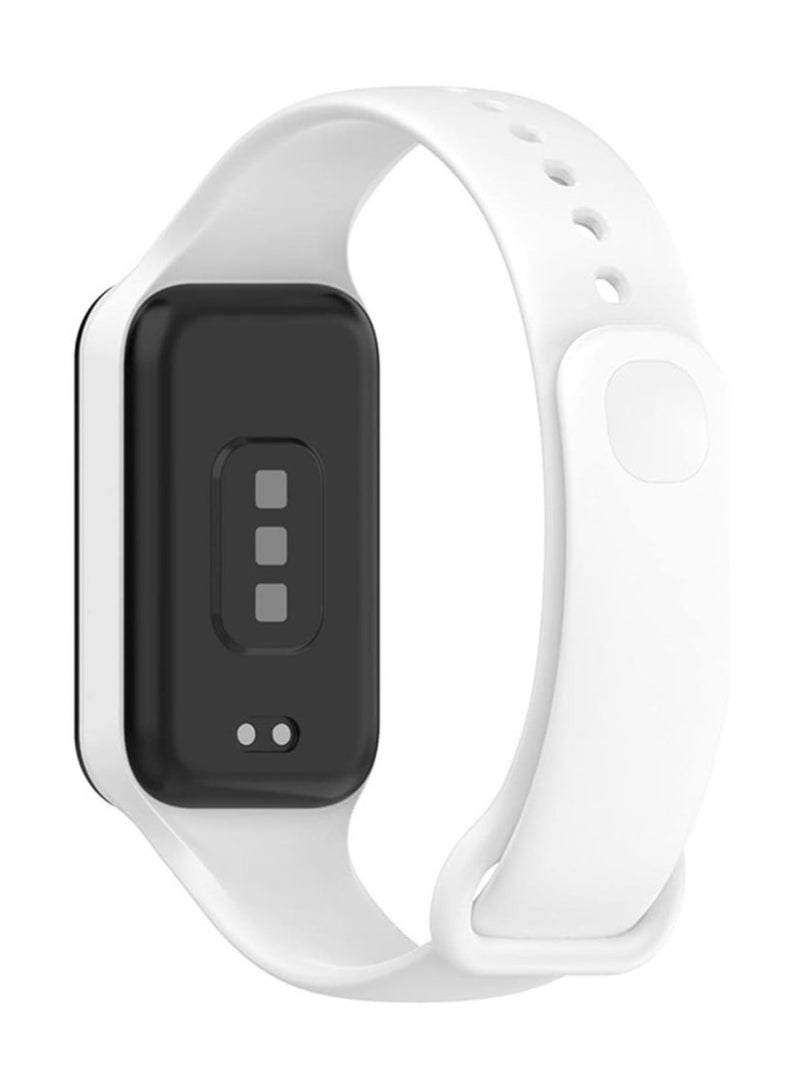 Replacement Strap Compatible with Xiaomi Smart Band 8 Active/Redmi Smart Band 2, Soft Silicone Flexible Sport Breathable Rubber Replacement Wristband (WHITE) - Image 1