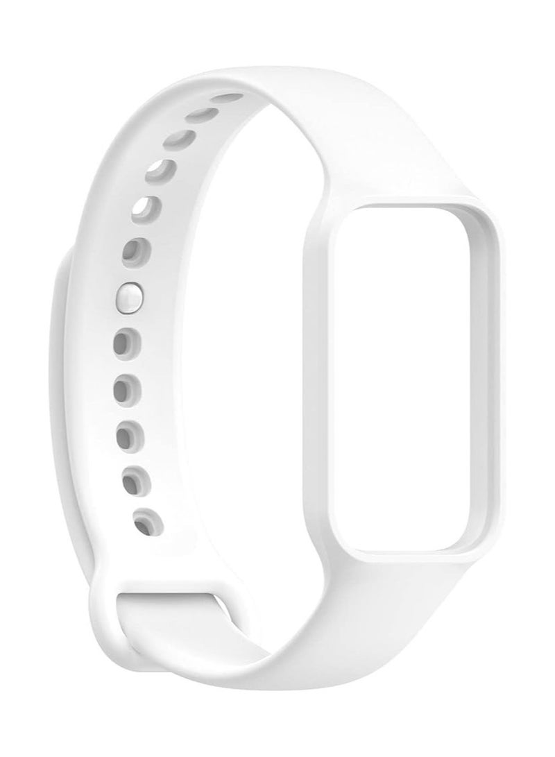 Replacement Strap Compatible with Xiaomi Smart Band 8 Active/Redmi Smart Band 2, Soft Silicone Flexible Sport Breathable Rubber Replacement Wristband (WHITE) - Image 2
