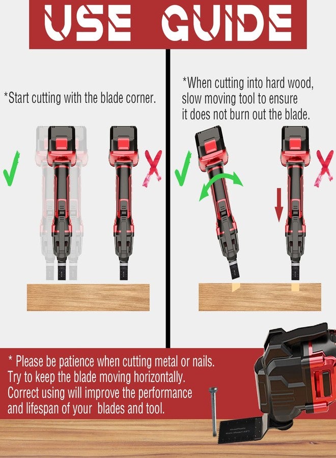 Adust 50 Wood Multitool Blades, Multi Tools Blades, Oscillating Saw Blades Fit Dewalt Tools Ryobi Bosch Ridgid Milwaukee Rockwell Fein Multimaster Craftsman Oscillating Tool Blades - Image 5