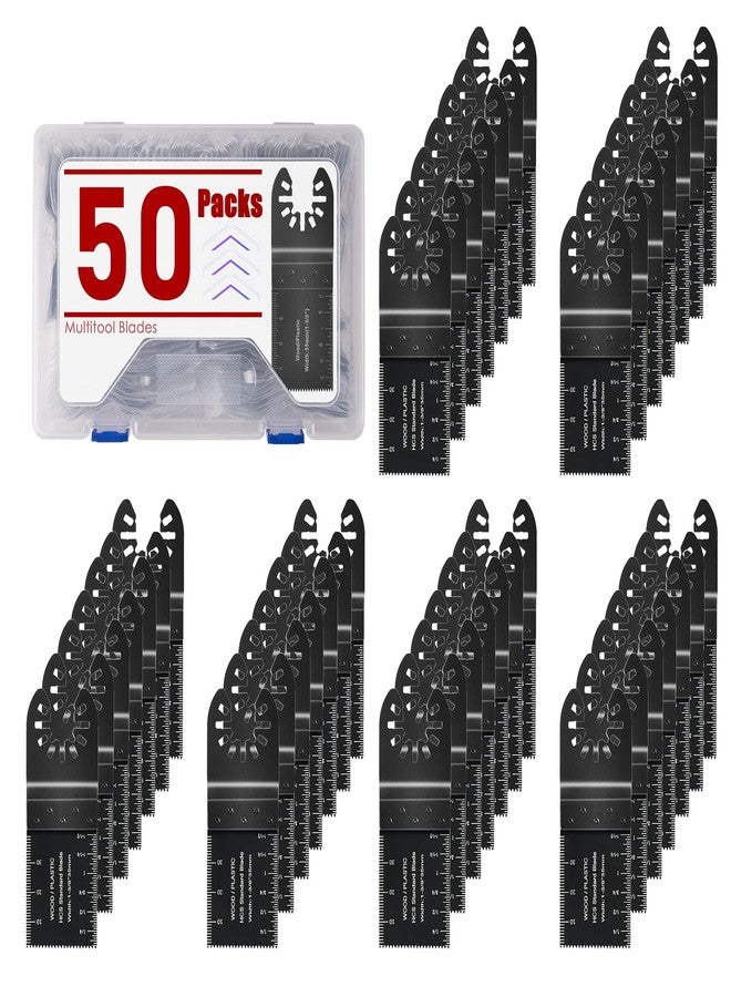Adust 50 Wood Multitool Blades, Multi Tools Blades, Oscillating Saw Blades Fit Dewalt Tools Ryobi Bosch Ridgid Milwaukee Rockwell Fein Multimaster Craftsman Oscillating Tool Blades - Image 1