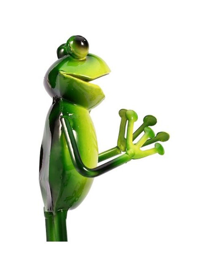 NIBEMINENT Frog Shaped Sculpture Green 11.5x9.1x28.1centimeter - Image 2