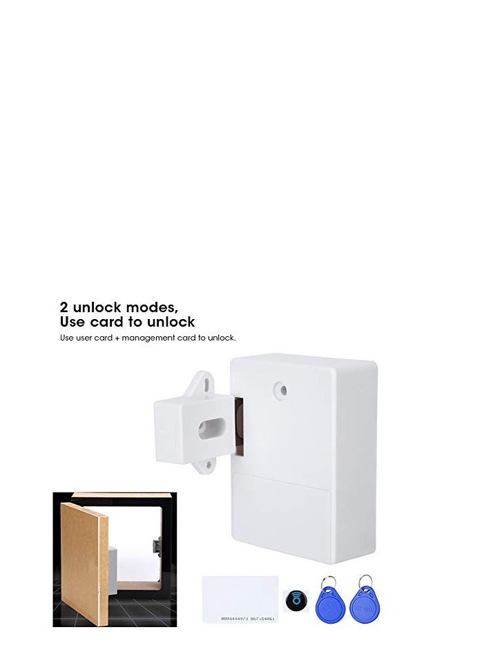 Excefore Smart Cabinet Lock, Electronic RFID Card Cabinet Lock, Hidden DIY RFID Lock Opening, for Wardrobe, Sauna, Libraries, Factories and Offices Locker (White)  - Image 4
