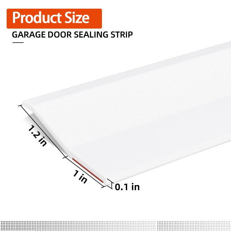 Elvone Garage Door Seal Top and Sides, 40 FT Universal TPE Weather Stripping Garage Door Trim Seal Weatherproofing Garage Door Seals with Nails and Lids in White - Image 2