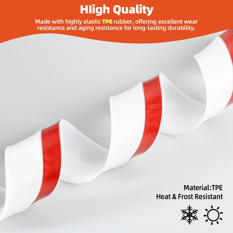 Elvone Garage Door Seal Top and Sides, 40 FT Universal TPE Weather Stripping Garage Door Trim Seal Weatherproofing Garage Door Seals with Nails and Lids in White - Image 3