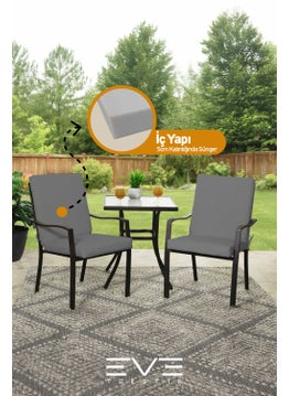 Eve Tekstil Garden - Living Room - Balcony Backrest Zippered Connectable Washable Chair Cushion 4 Pieces  - Image 5