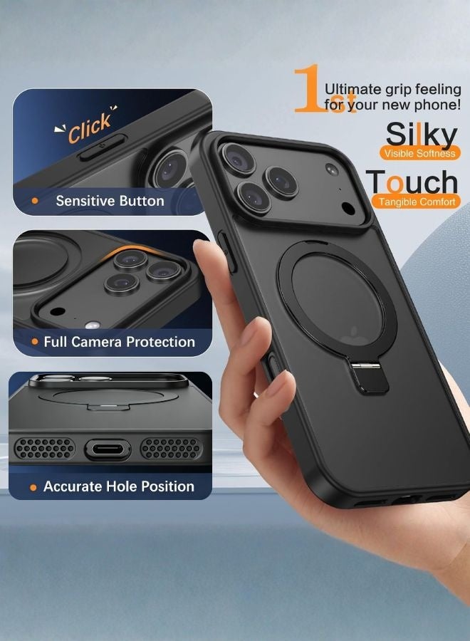ZAFRA iPhone 17 Pro Max Case with Built-in Metal Magstand & MagSafe Charging - Anti-Fingerprint Matte & Soft-Touch Finish，Shockproof - Image 4