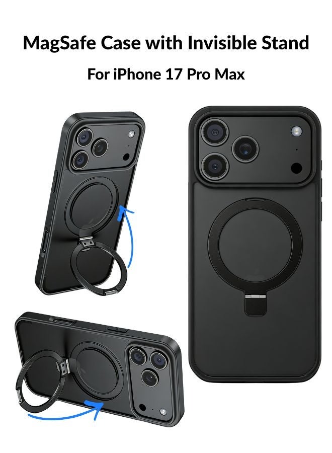 ZAFRA iPhone 17 Pro Max Case with Built-in Metal Magstand & MagSafe Charging - Anti-Fingerprint Matte & Soft-Touch Finish，Shockproof - Image 1