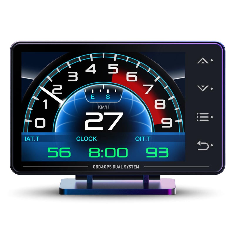 MH Obd2 Gauge Display Heads Up Display 4.3-inch TFT LCD Screen Multi-Function Digital HUD Gauge Cluster with Speed RPM Boost for All Car - Image 1